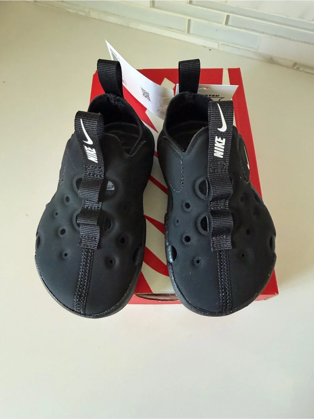 Nike Black Kids' Water Shoes with White Swoosh